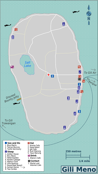 Gili Meno Map